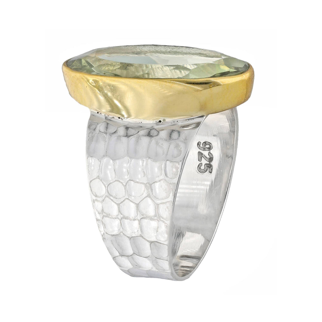 925 Sterling Silver Green Amethyst Verdant Mirage Ring: 10