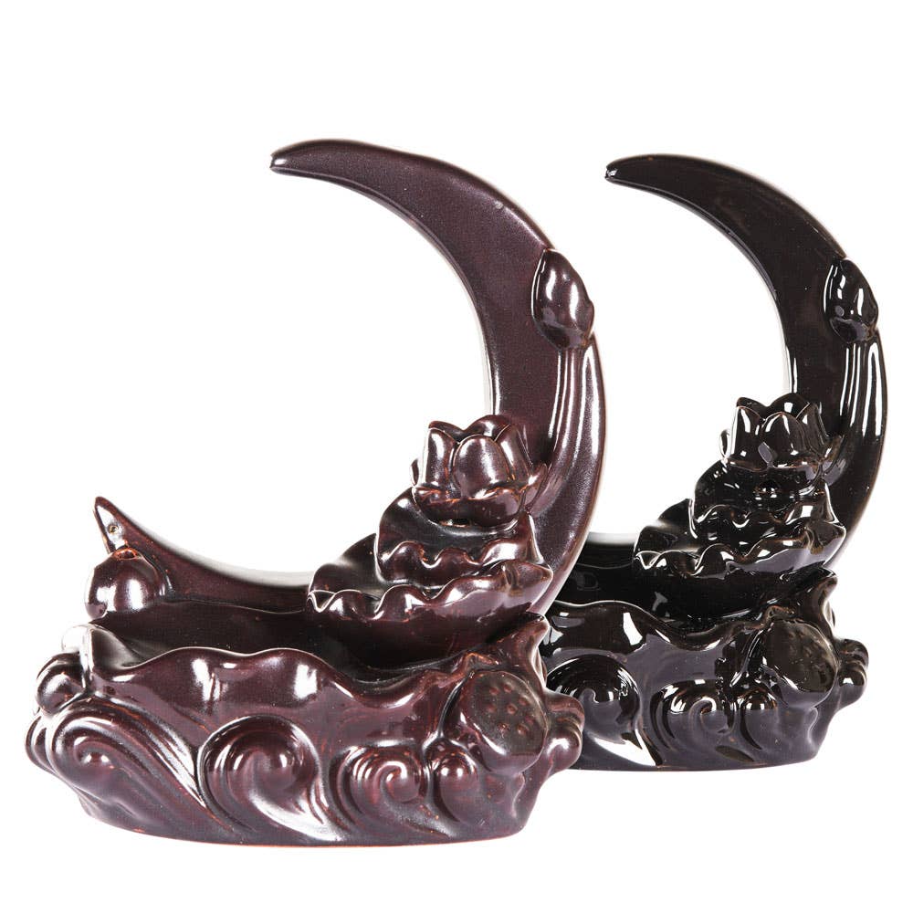 MOON WITH WATERFALL BACKFLOW CONE BURNER/ASSORTED COLORS
