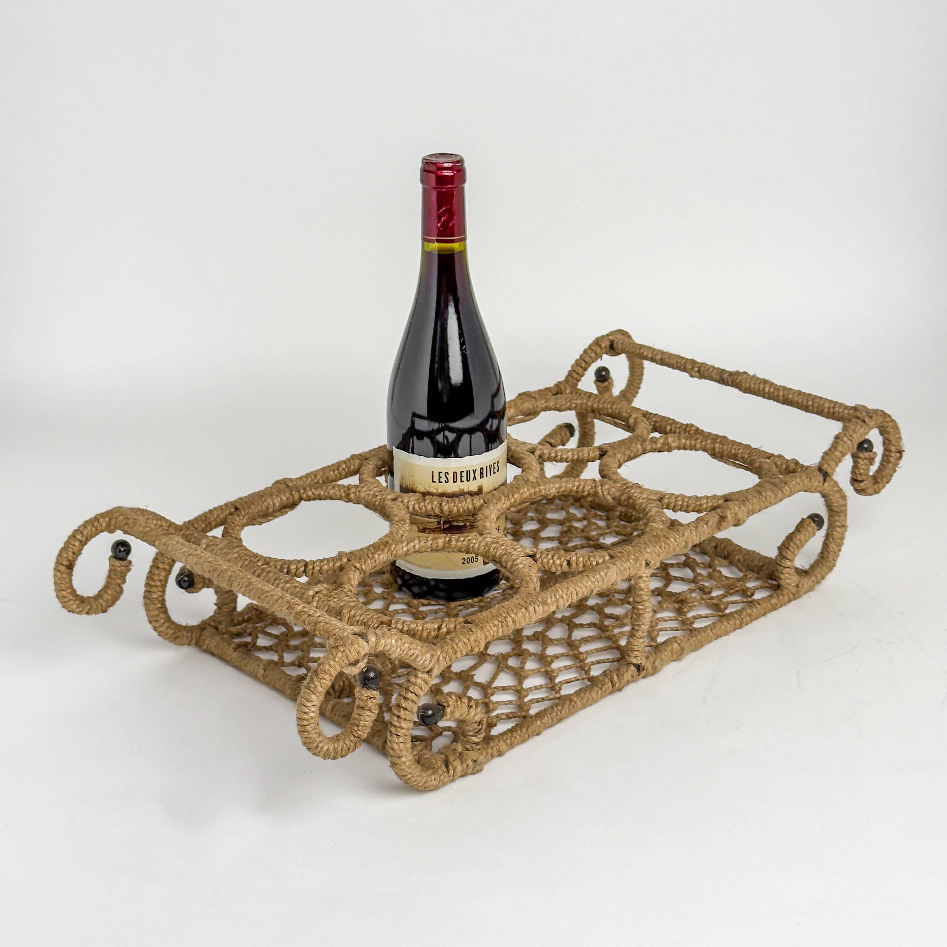 Iron Jute 6-Bottle Stand, 3