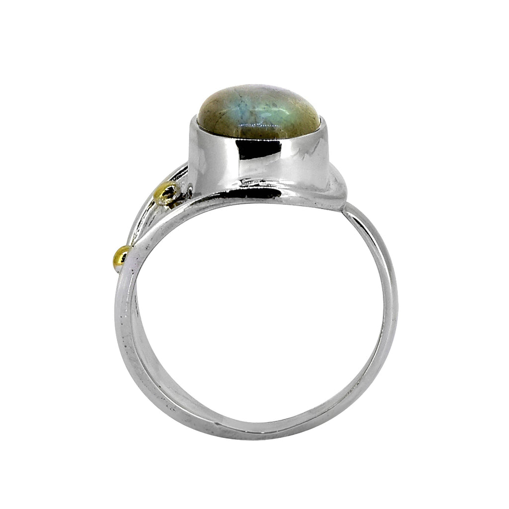 925 Sterling Silver Labradorite Gemstone Artisan Ring: 7