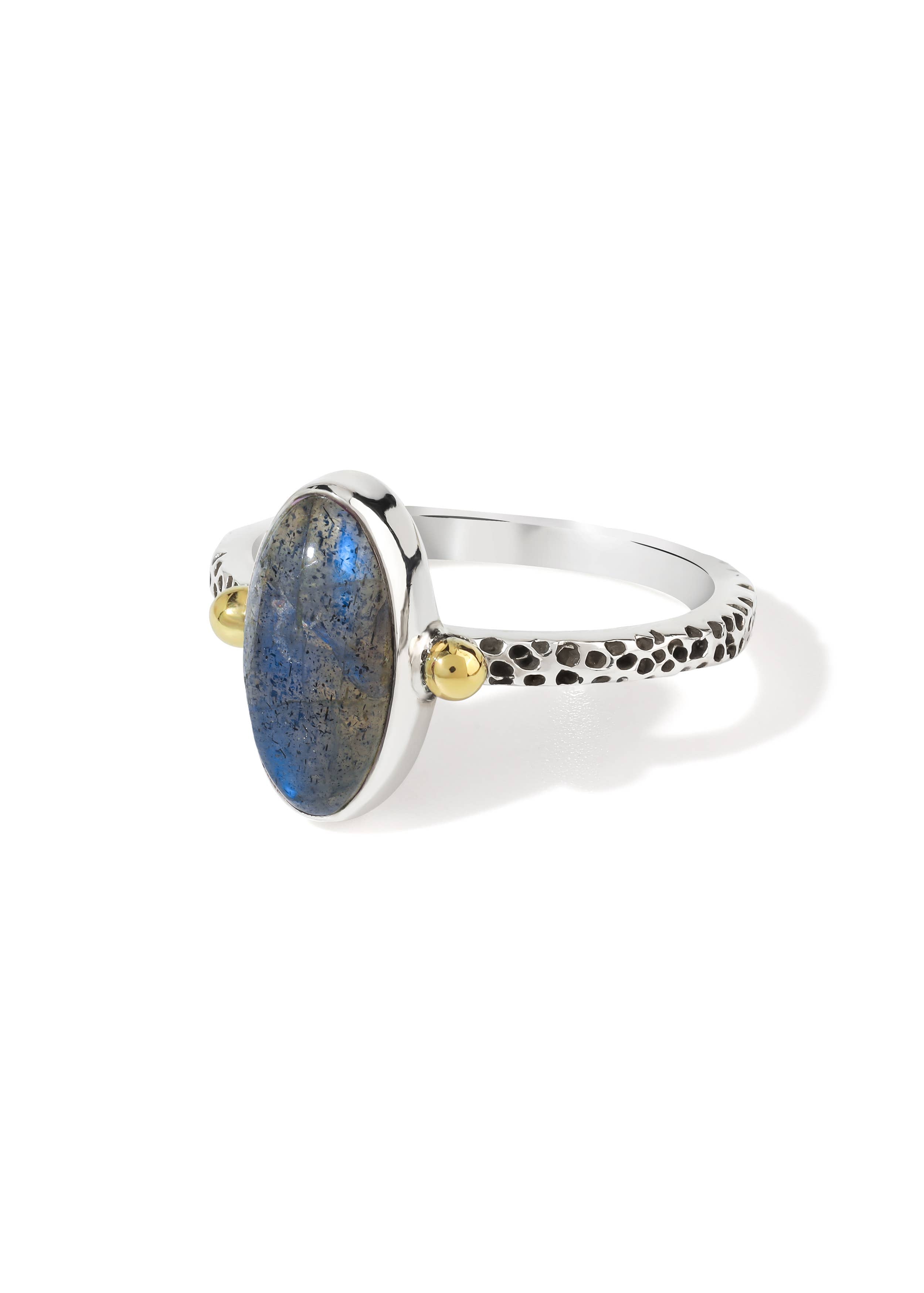 925 Silver Labradorite Iridescent LabraGlow Ring: 7