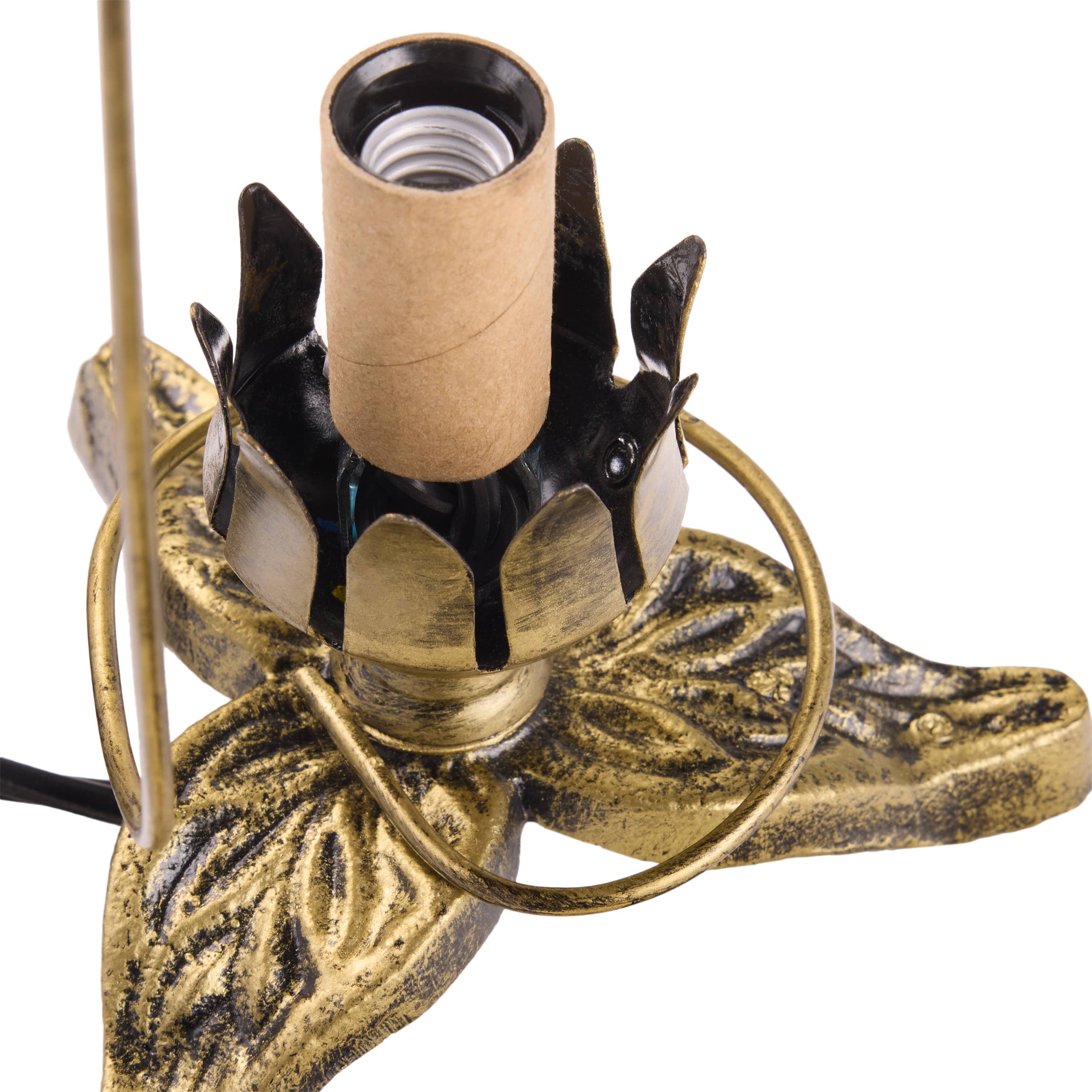 10.25"H Yellow Hand Blown Glass Lily Accent Lamp