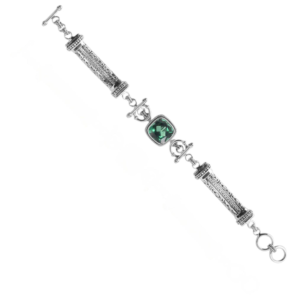 Sterling Silver Green Amethyst Bracelet - Kamaron Bali