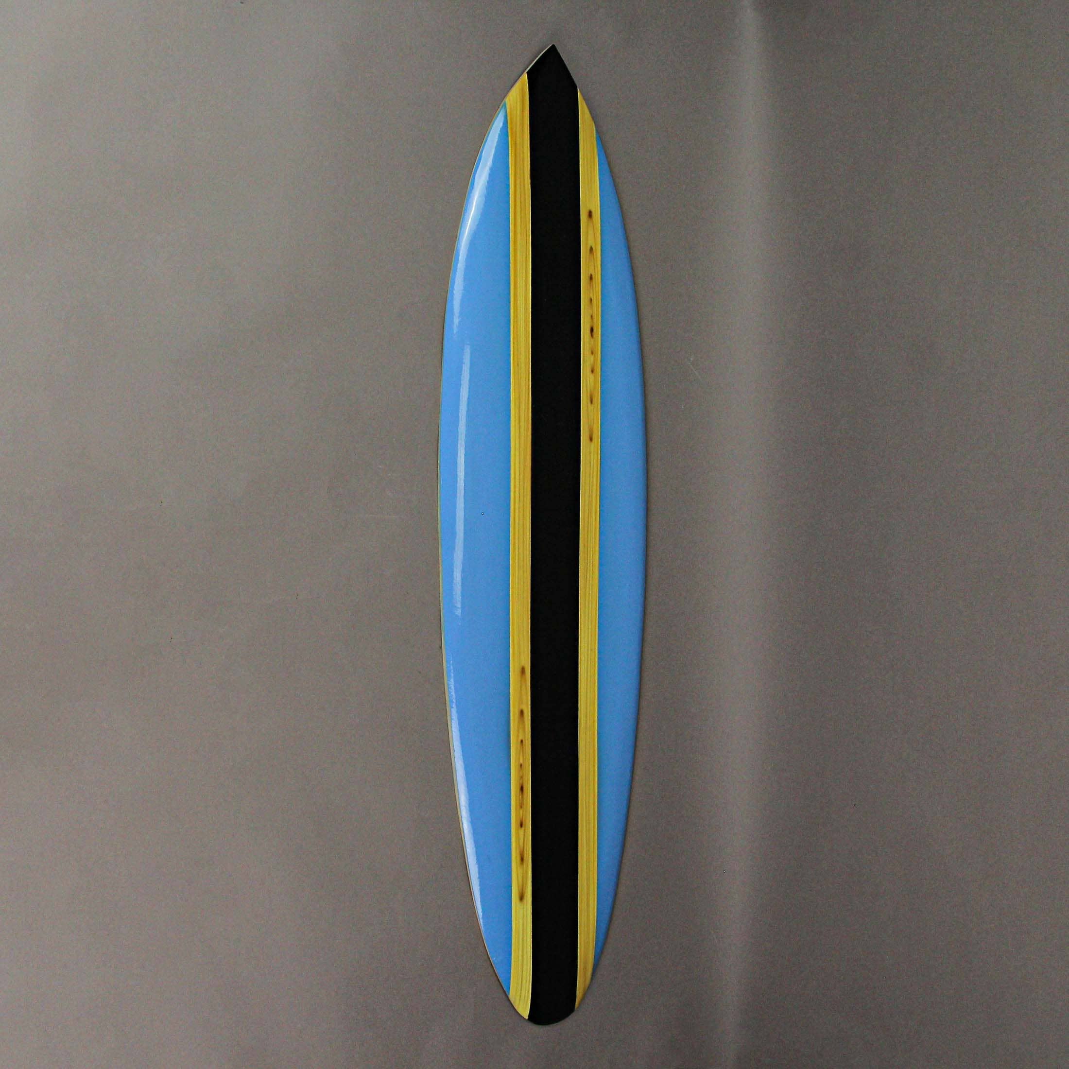 Striped Wooden Surfboard Wall Hanging 39 inch Blue