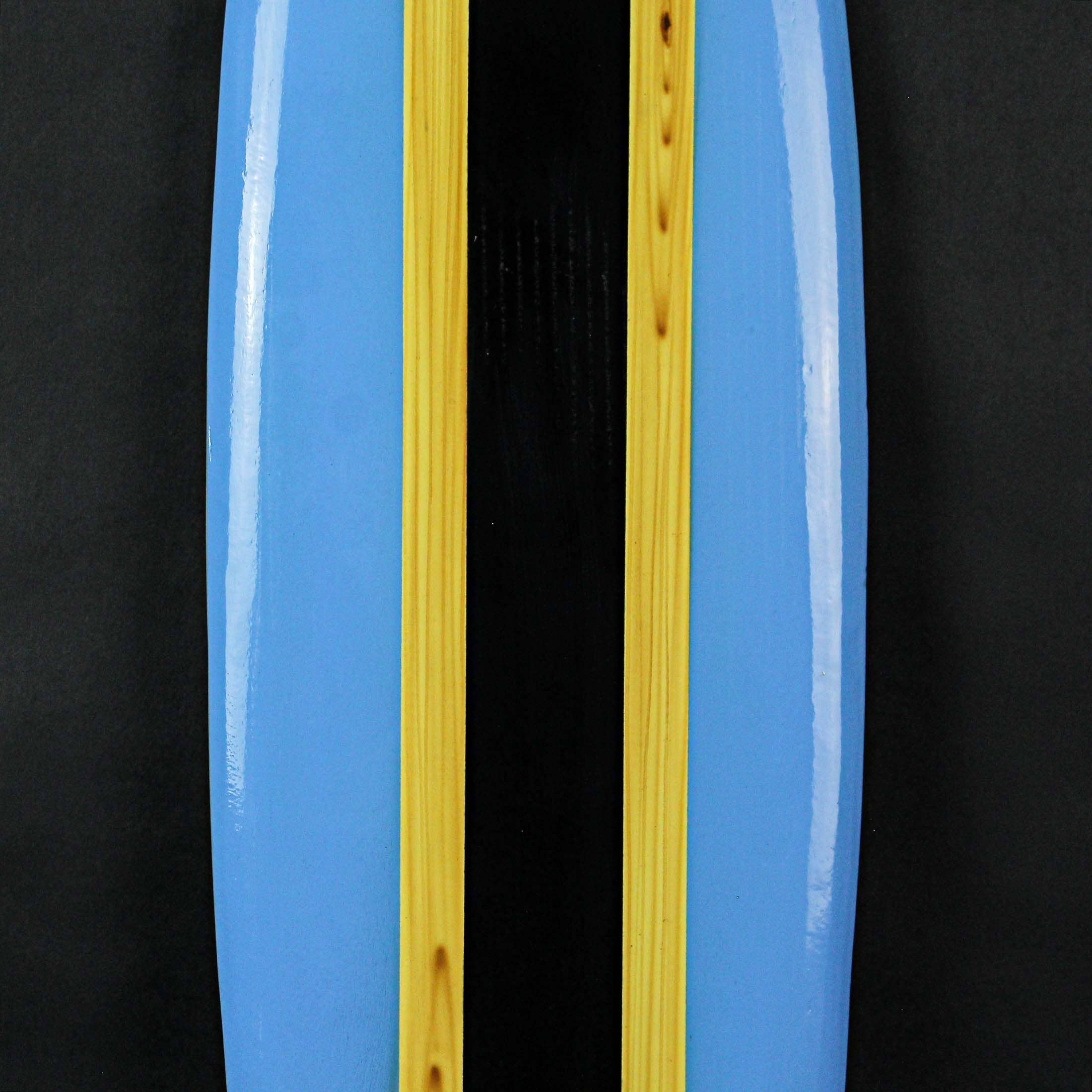Striped Wooden Surfboard Wall Hanging 39 inch Blue