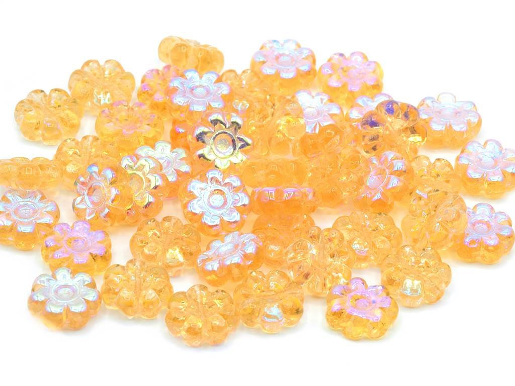 Flower Beads, 70990 AB, Glass, Czech Republic