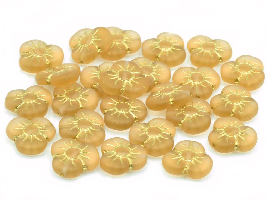 Flower Flat Beads, 70990 84110 54202, Glass, Czech Republic