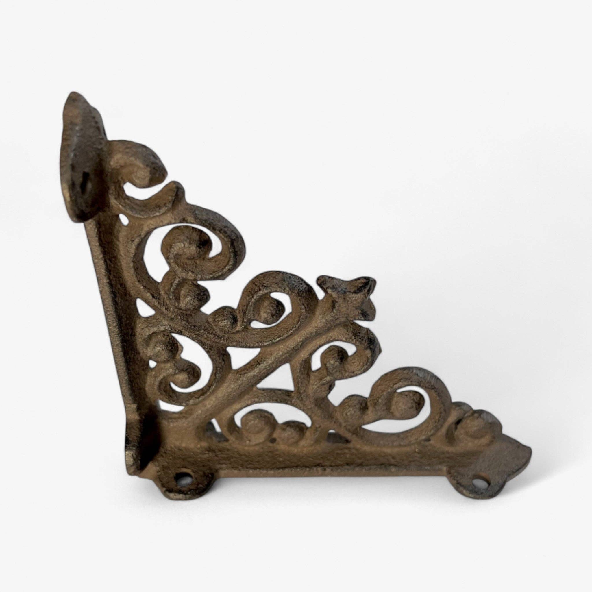 Vintage Scroll Cast Iron Shelf Bracket - Decorative Rustic Shelf Support