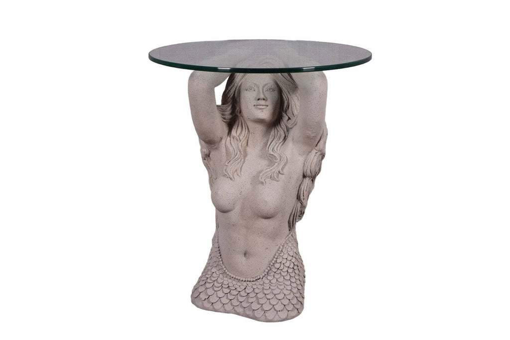 Large Mermaid end table in Roman Stone finish