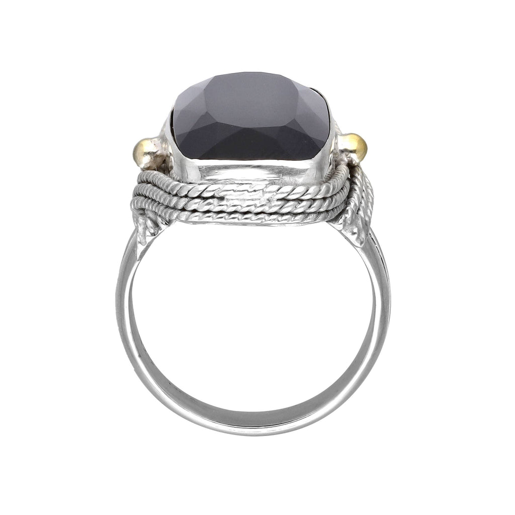 925 Sterling Silver Midnight Sovereign Black Onyx Ring: 9