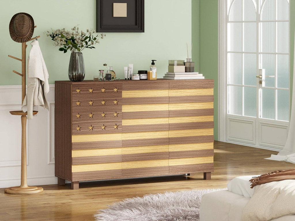55" Buffet Sideboard Cabinet with Hand-Carved Detail
