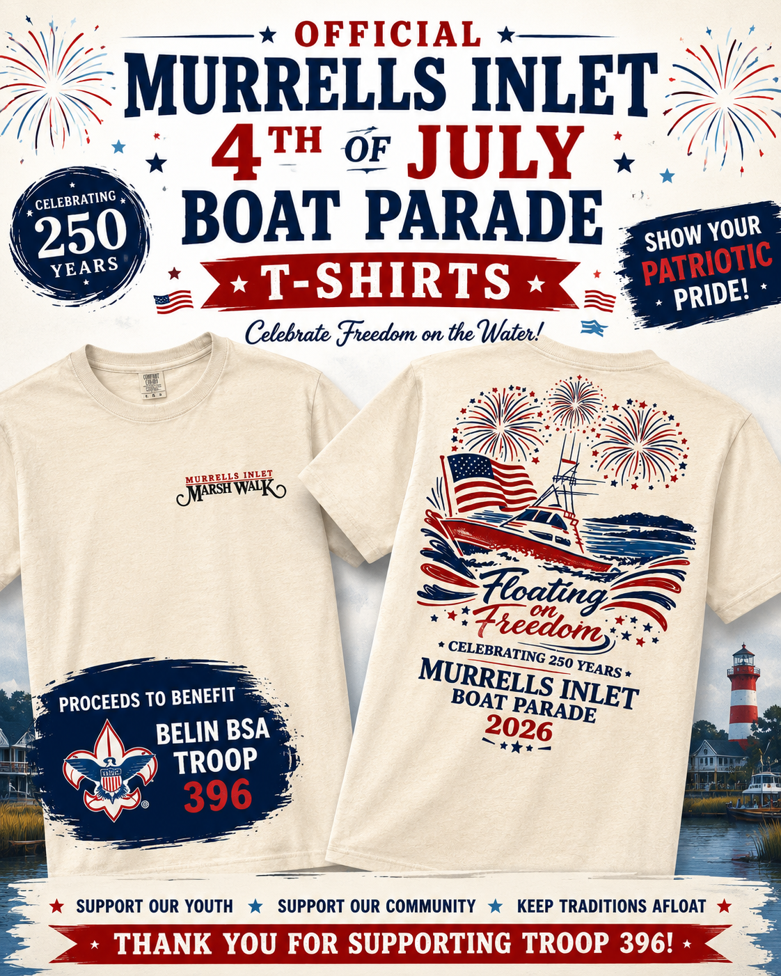 Official Murrells Inlet 4th Of July Boat Parade T-Shirt