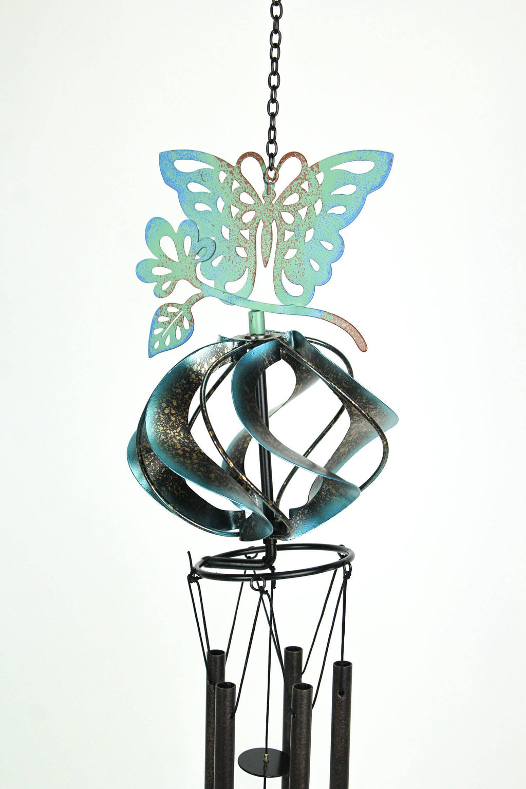Metal Butterfly Wind Chime Spinner Garden Art Hanging