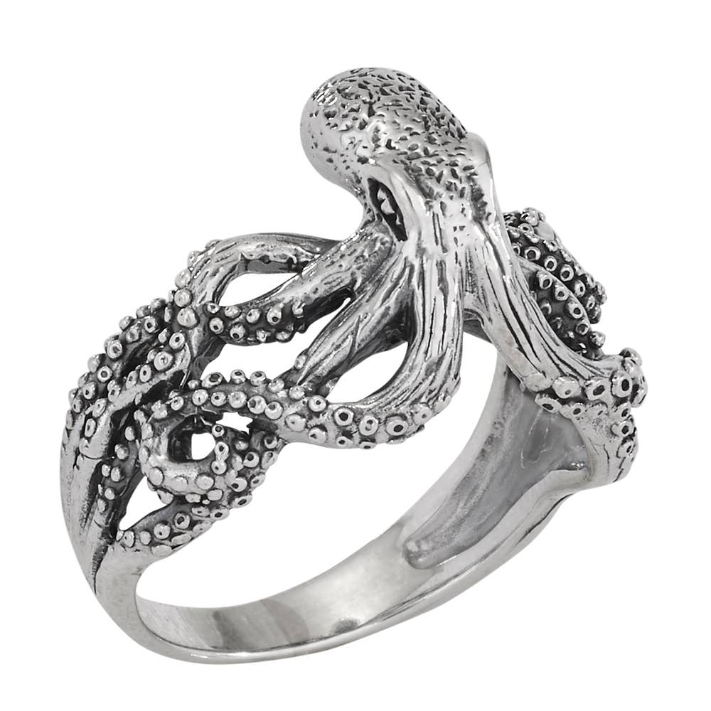 Octopus Love Sterling Silver Ring: 8
