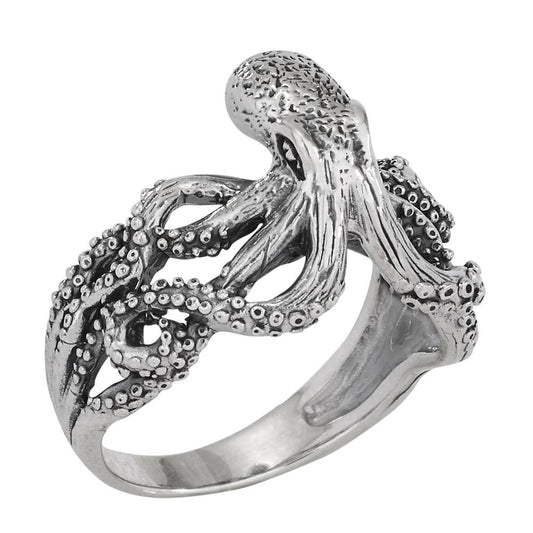 Octopus Love Sterling Silver Ring: 8