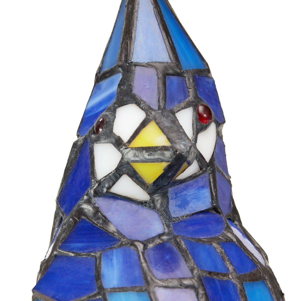 13.5" Genevieve Blue Jay Stained Glass Bird Accent Lamp