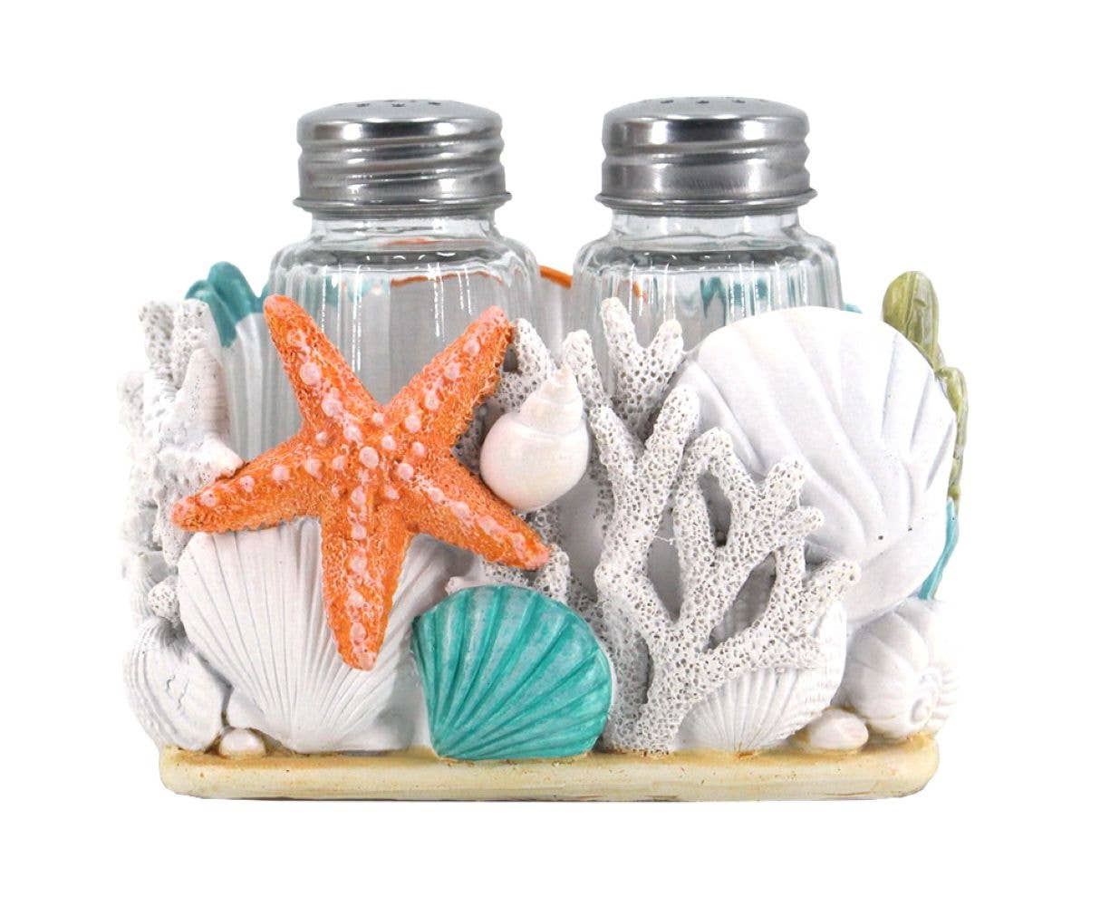Seaside Splendor Starfish Salt and Pepper Shaker Holder Set
