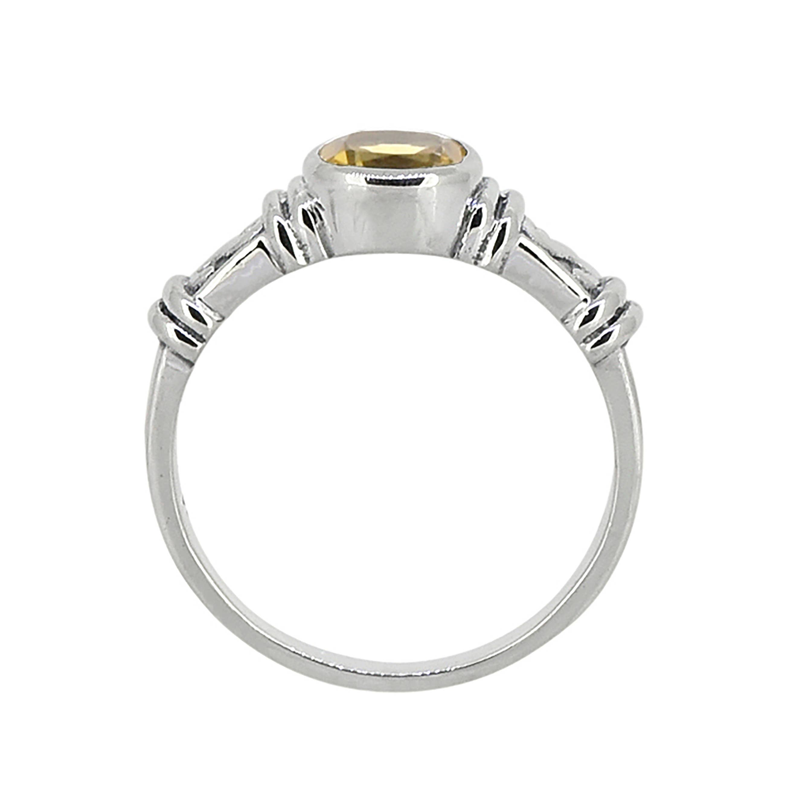 925 Silver Citrine Gemstone Solitaire Ring: 10