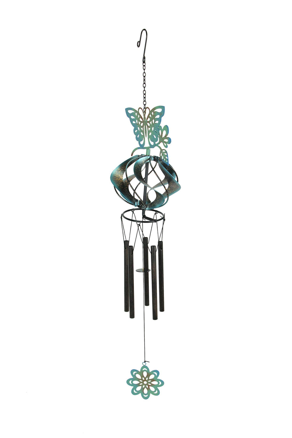 Metal Butterfly Wind Chime Spinner Garden Art Hanging
