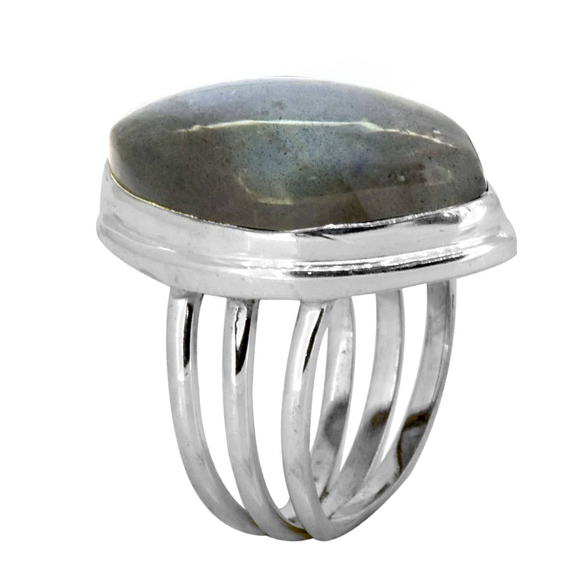 Labradorite 925 Sterling Silver Bold Ring: 8