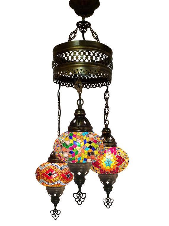 Size 3 globe with 3 globes chandelier