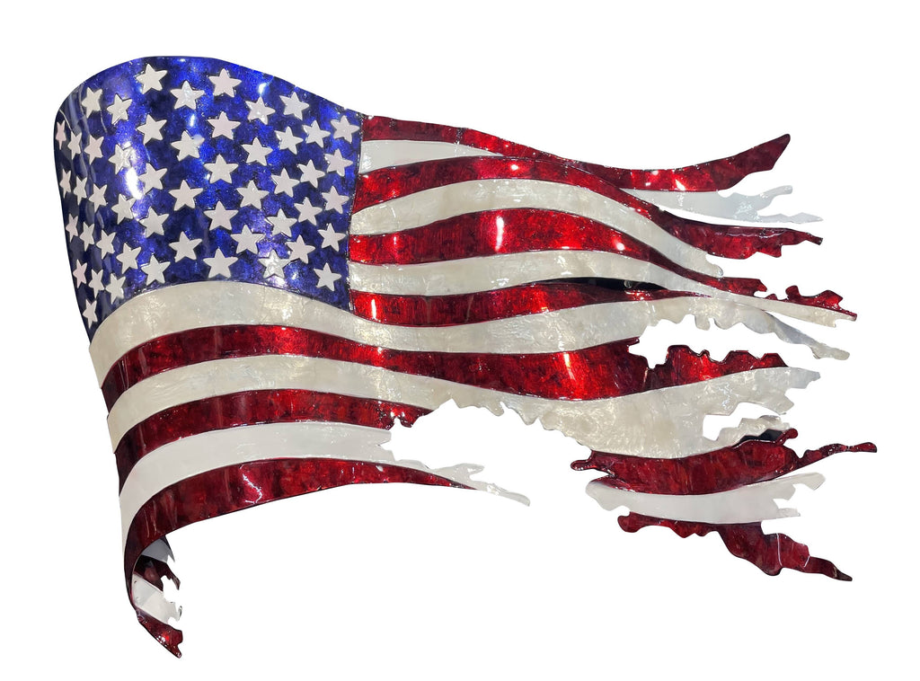 Torn Metal Wall Décor - American Flag-TORN-15FL