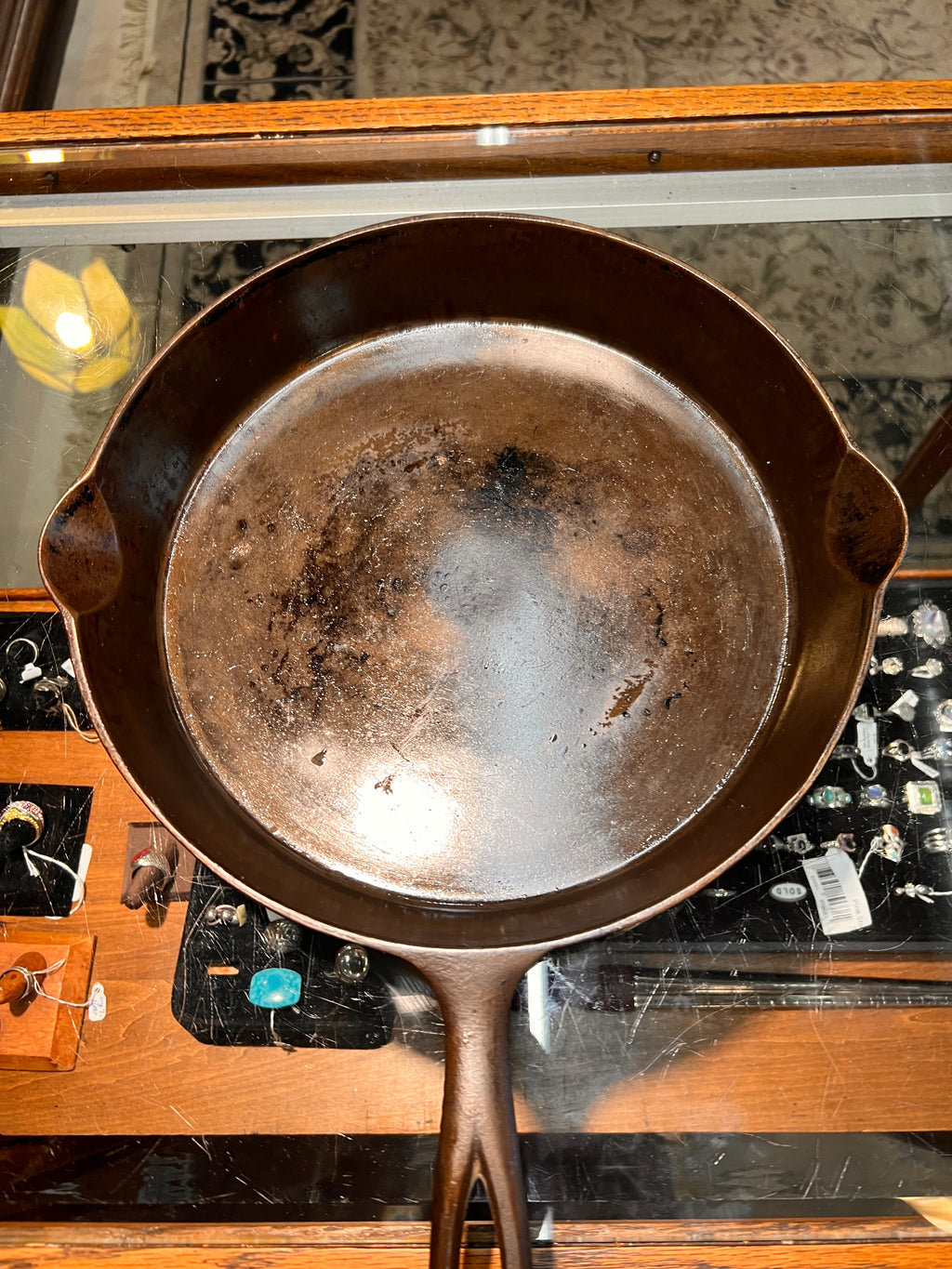 Favorite Piqua Ware No. 12 Skillet with “Smiley” Logo