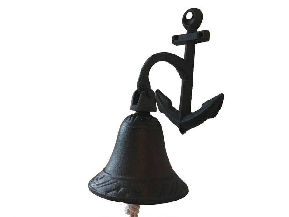 Cast Iron Wall Hanging Anchor Bell 8"