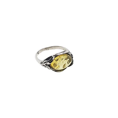 Citrine Amber Oxidized Silver Ring: 7