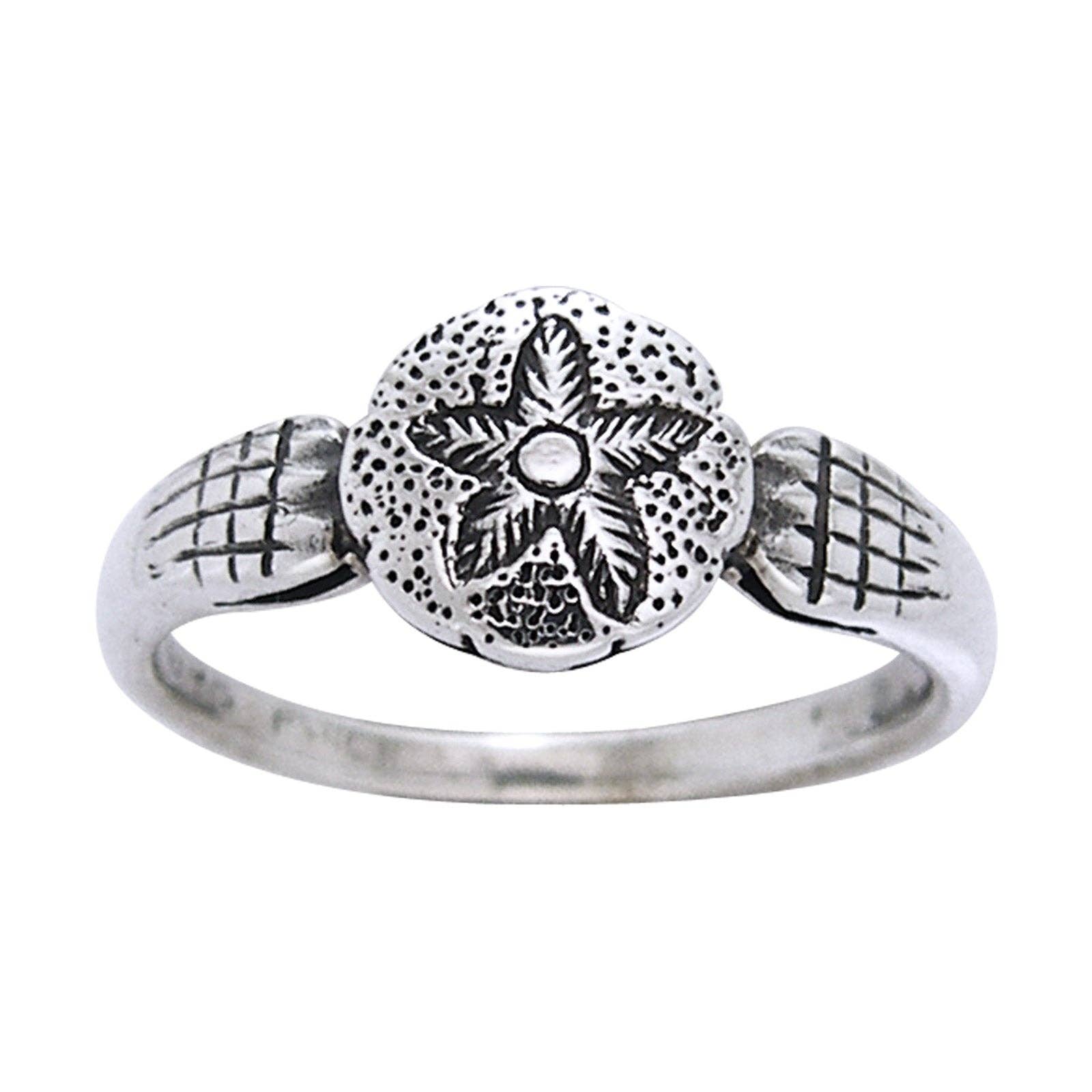 Sterling Silver Sand Dollar Beach Ocean Ring: 7