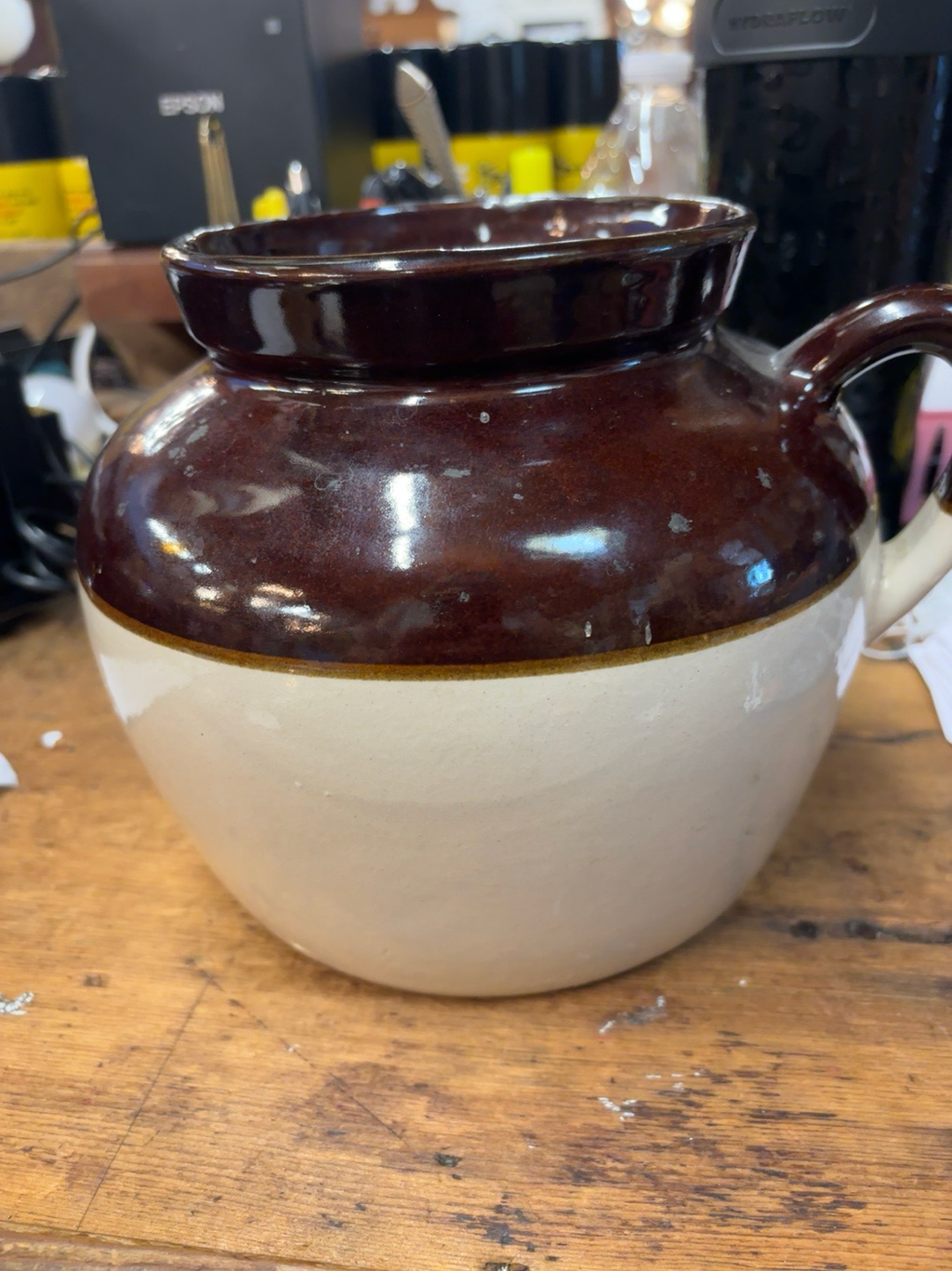 Vintage Stoneware Bean Pot
