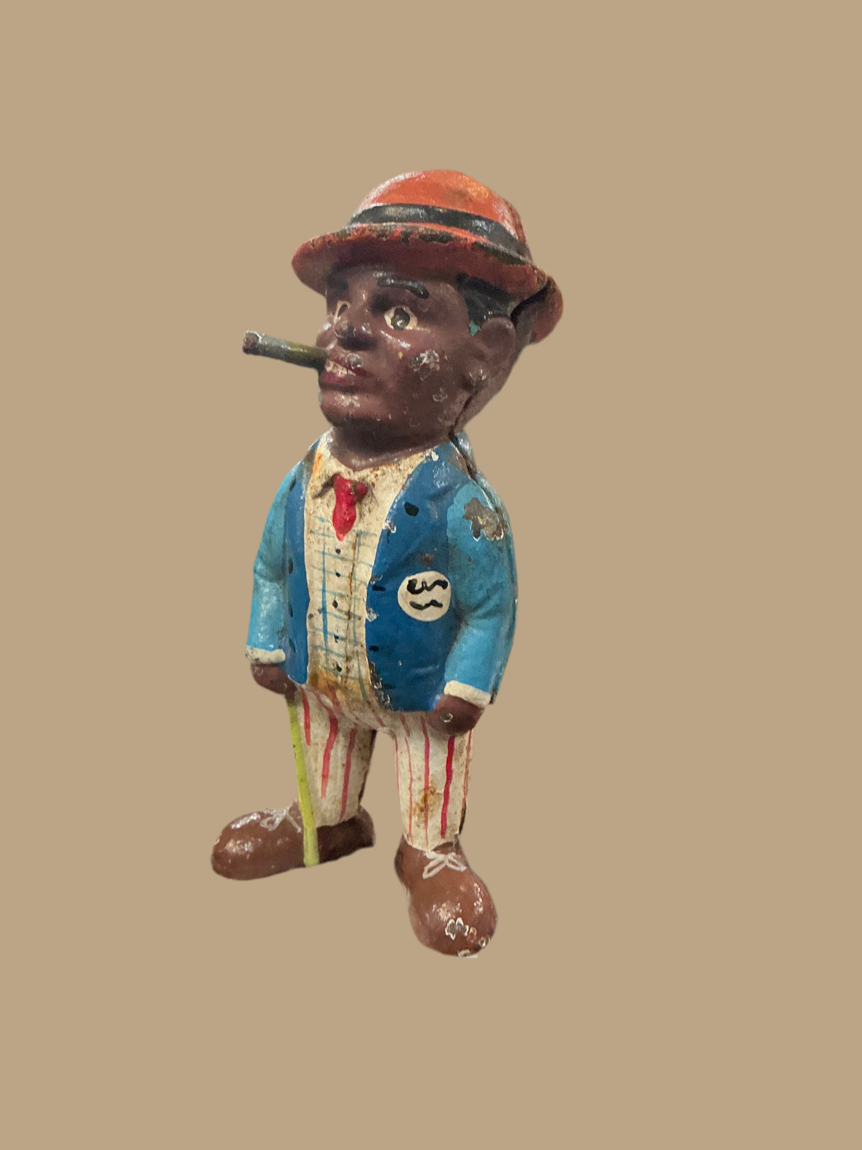Miniature Cigar Smoking Black Americana Bank