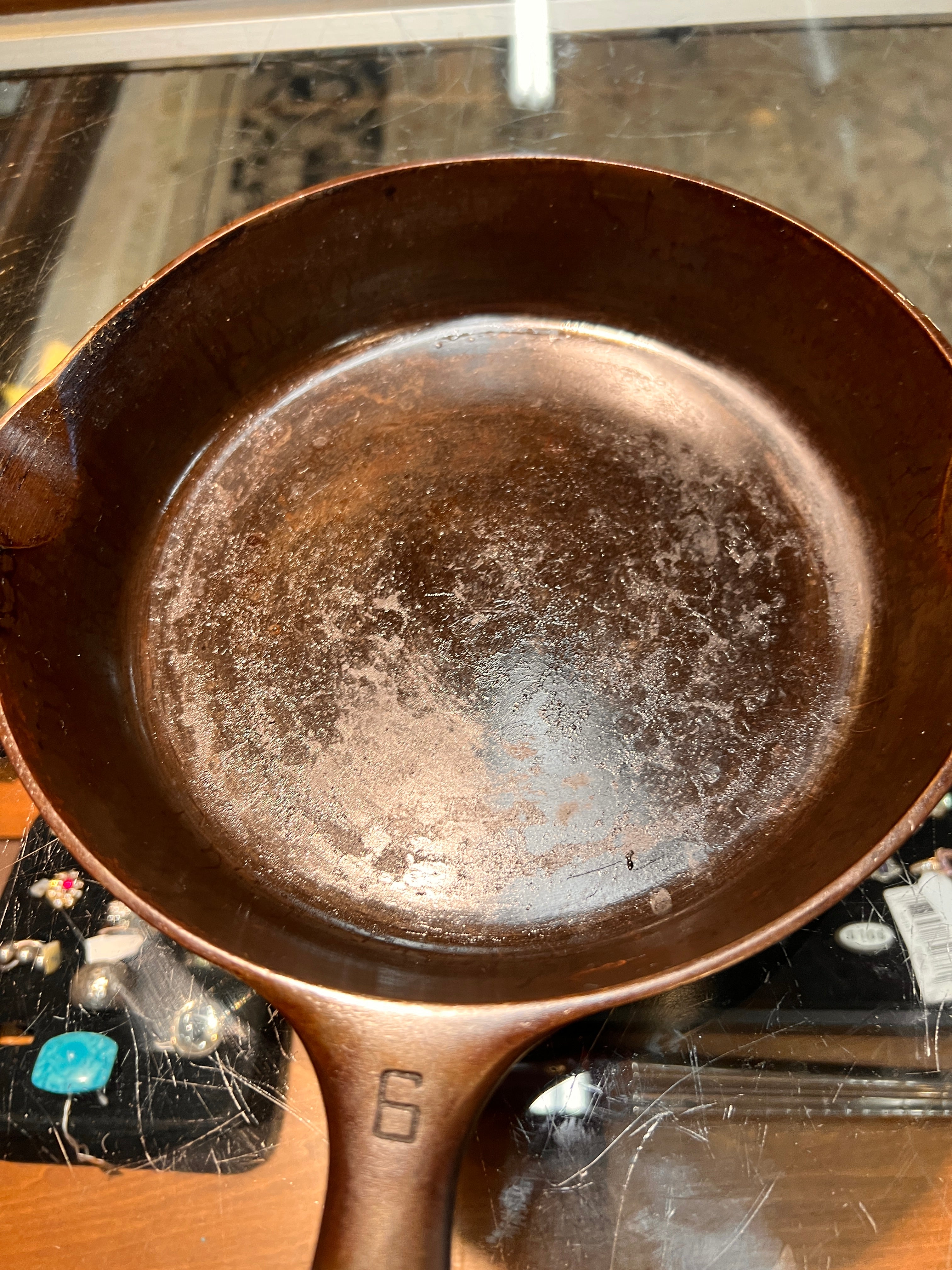 Griswold No. 6 Cast Iron Skillet with Large Block Logo, Pattern 699 F