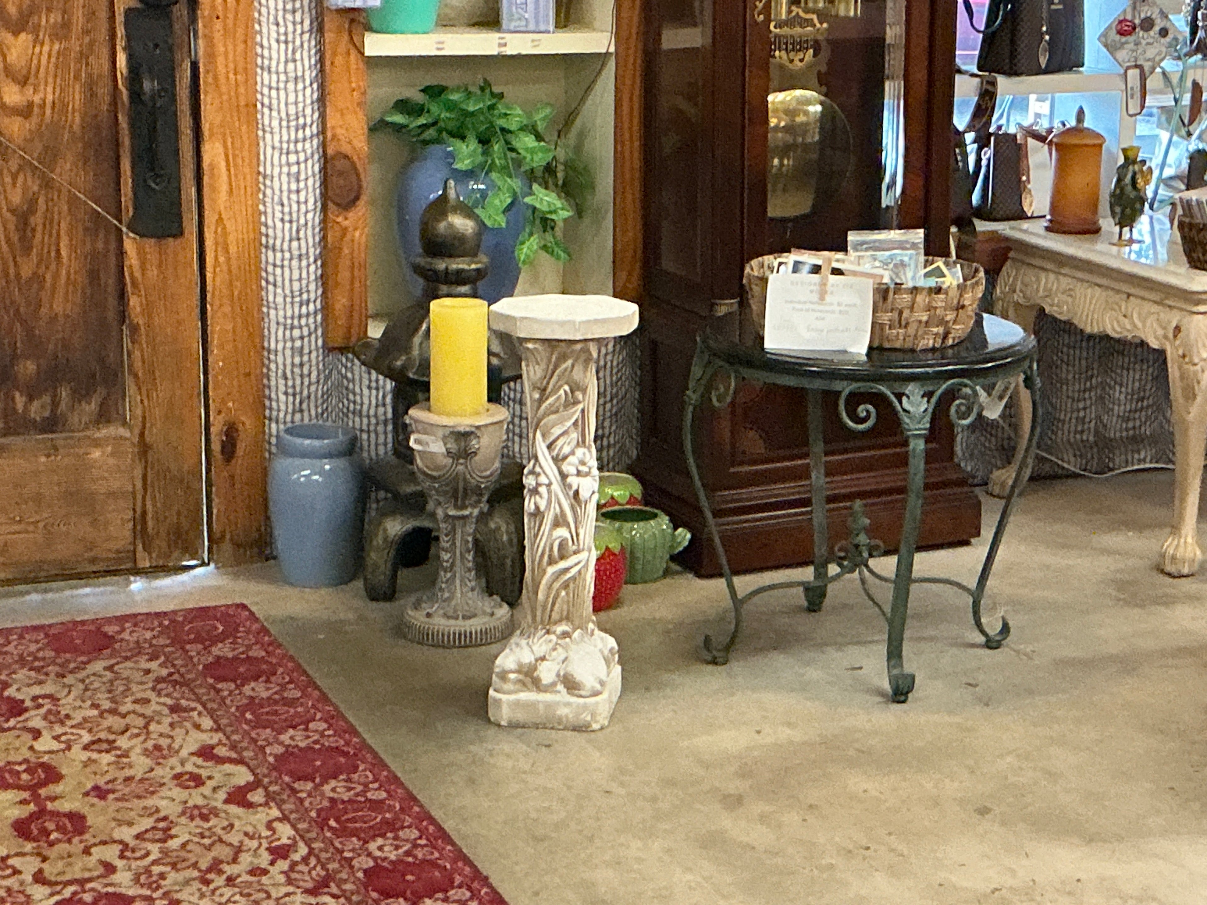 Plaster Pedastal Plant Stand