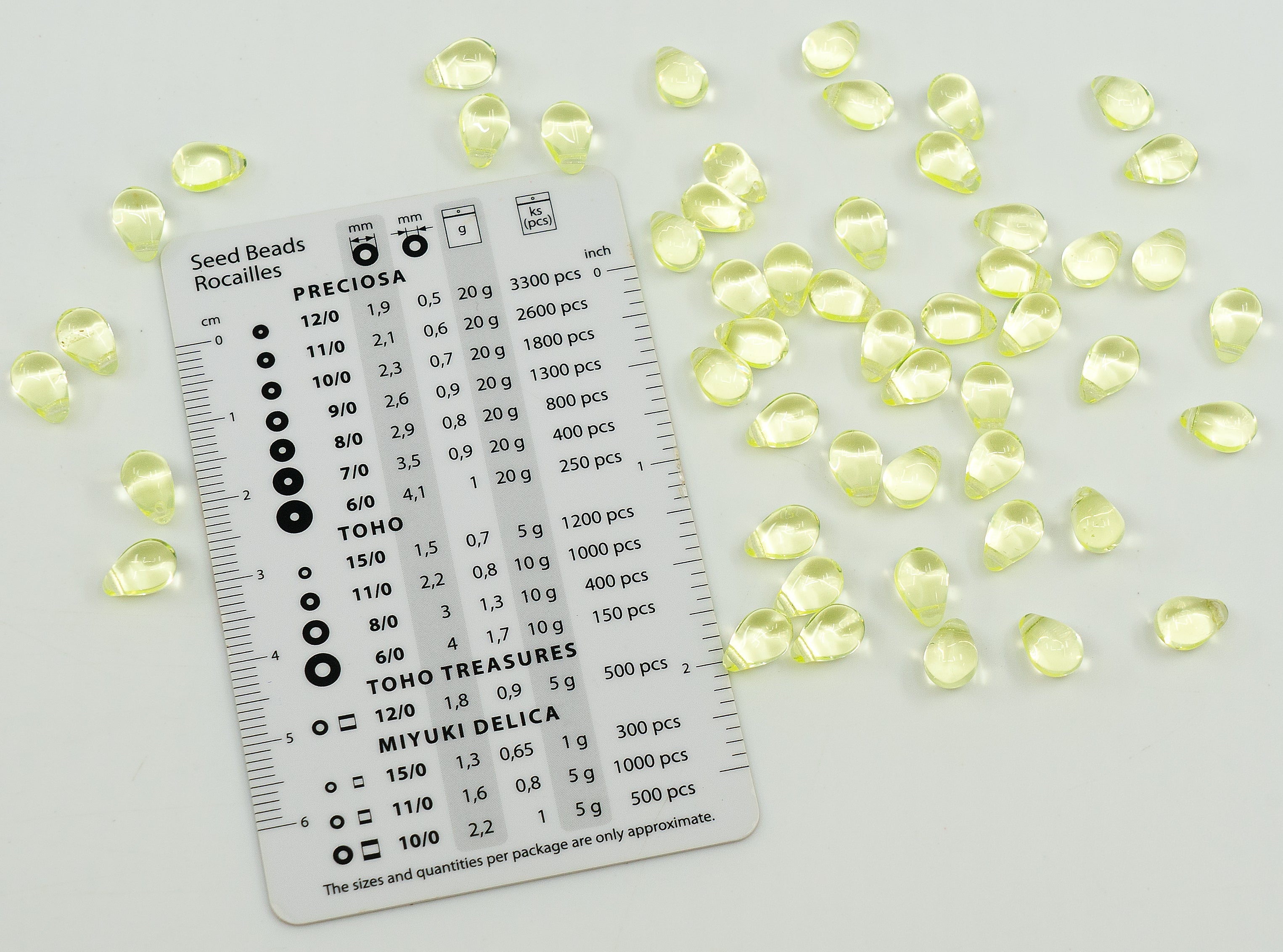 Teardrop Czech Glass Beads, Glow Under Blacklight Transparent Yellow (80130) Uranium Glass, Glass, Czech Republic