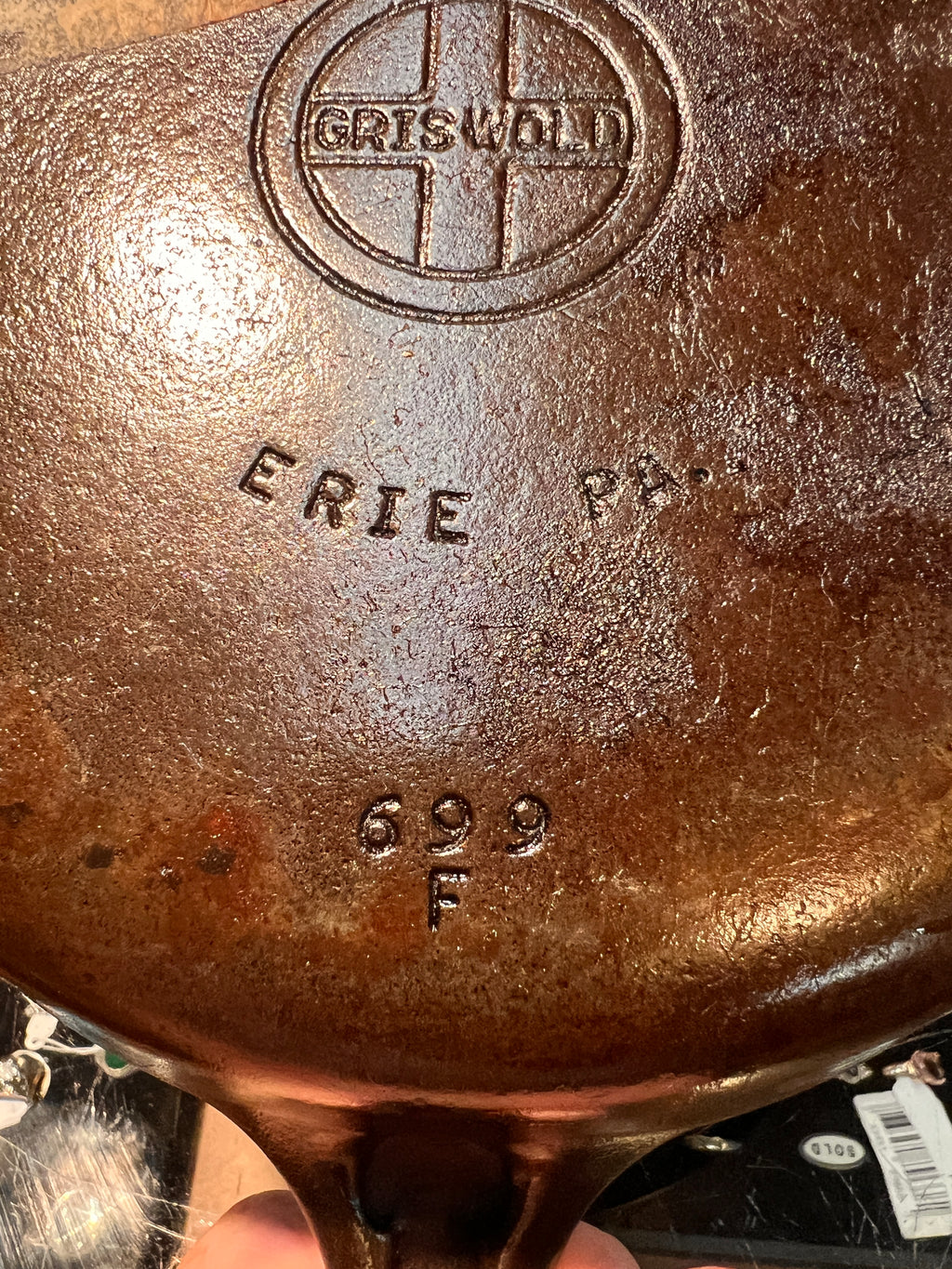 Griswold No. 6 Cast Iron Skillet with Large Block Logo, Pattern 699 F
