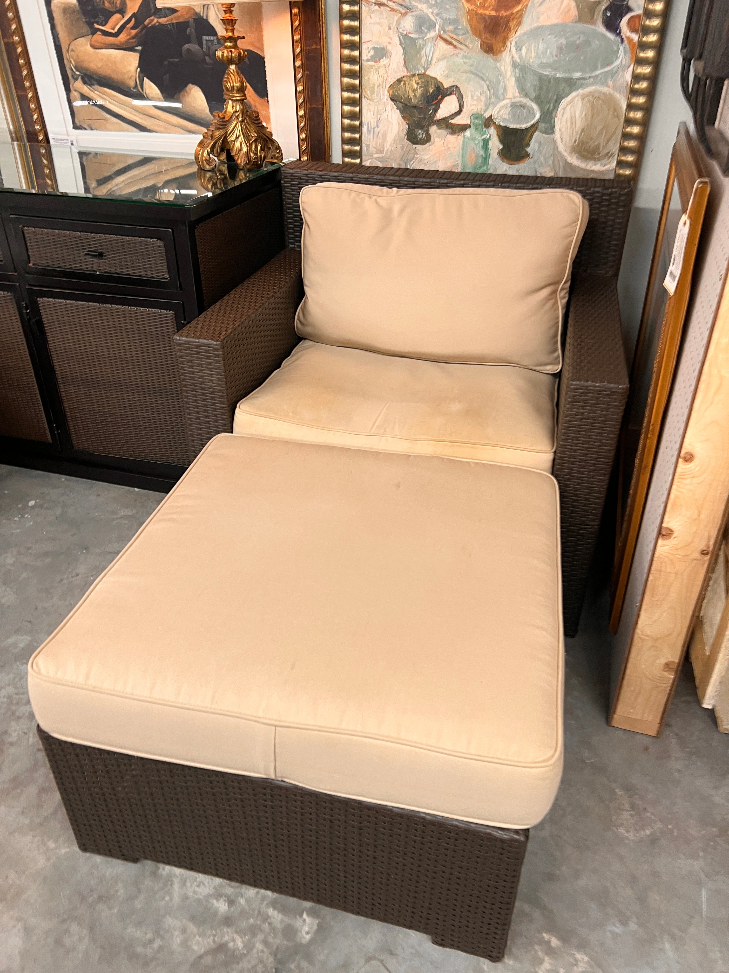 Outdoor Patio Chairs with Ottoman And Side Table