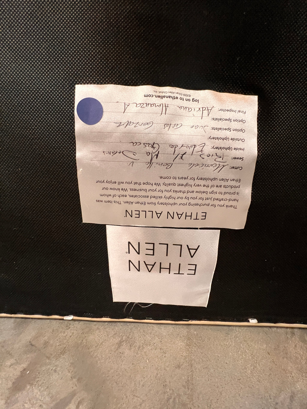 Ethan Allen Ottoman Beige Leather