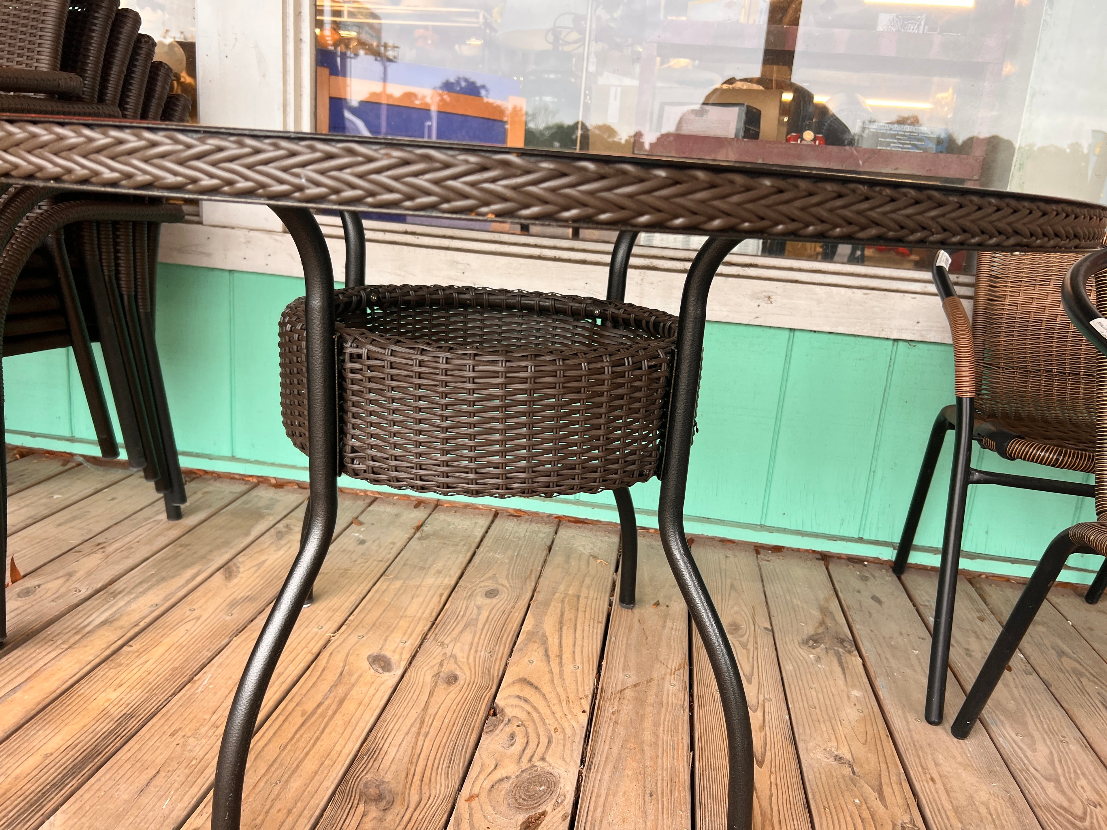 Ebel Mios Patio Set Glass Top Table with 6 Chairs