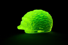 Uranium Glass (Glows Under UV) Hedgehog