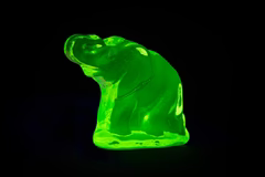 Elephant Uranium Glass (Glows Under UV) Elephant Figurine with flat side