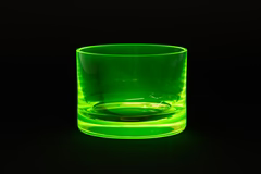 Uranium Glass Tableware (Glow under UV) - Whiskey Glass, Glossy / 90 x 65 mm
