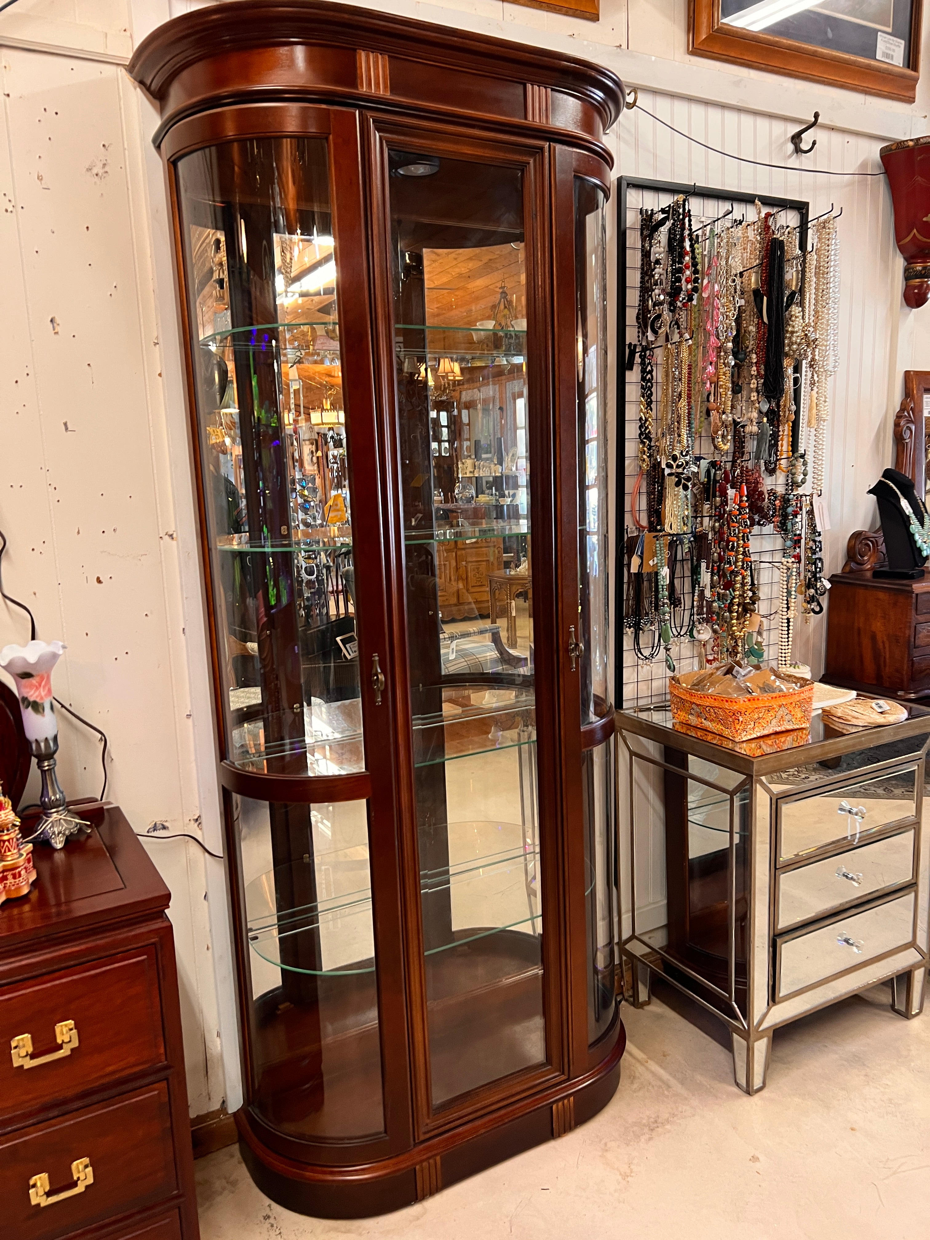 Bow Front Curio Cabinet