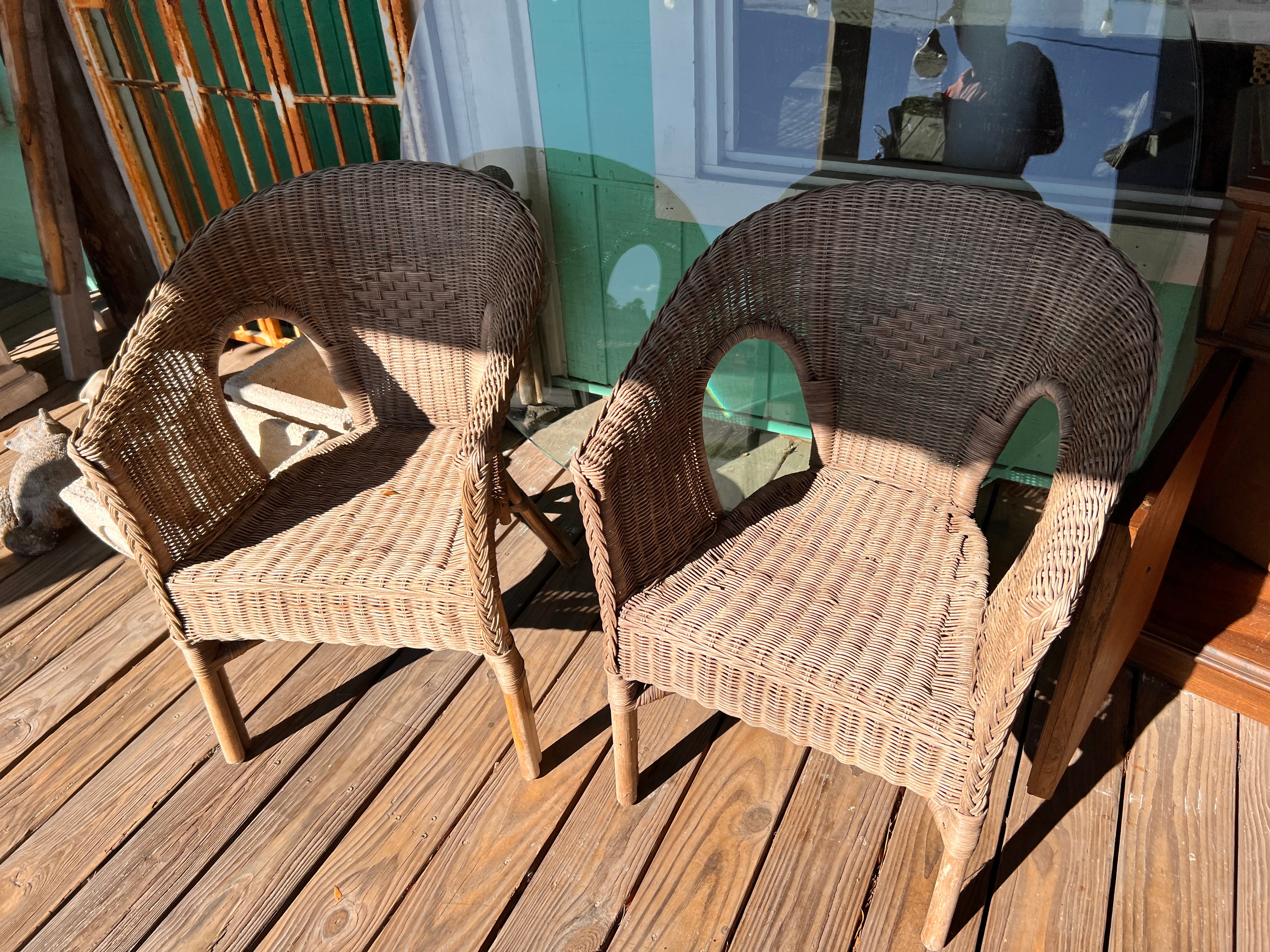 Set Of Two Wicker Style Chairs