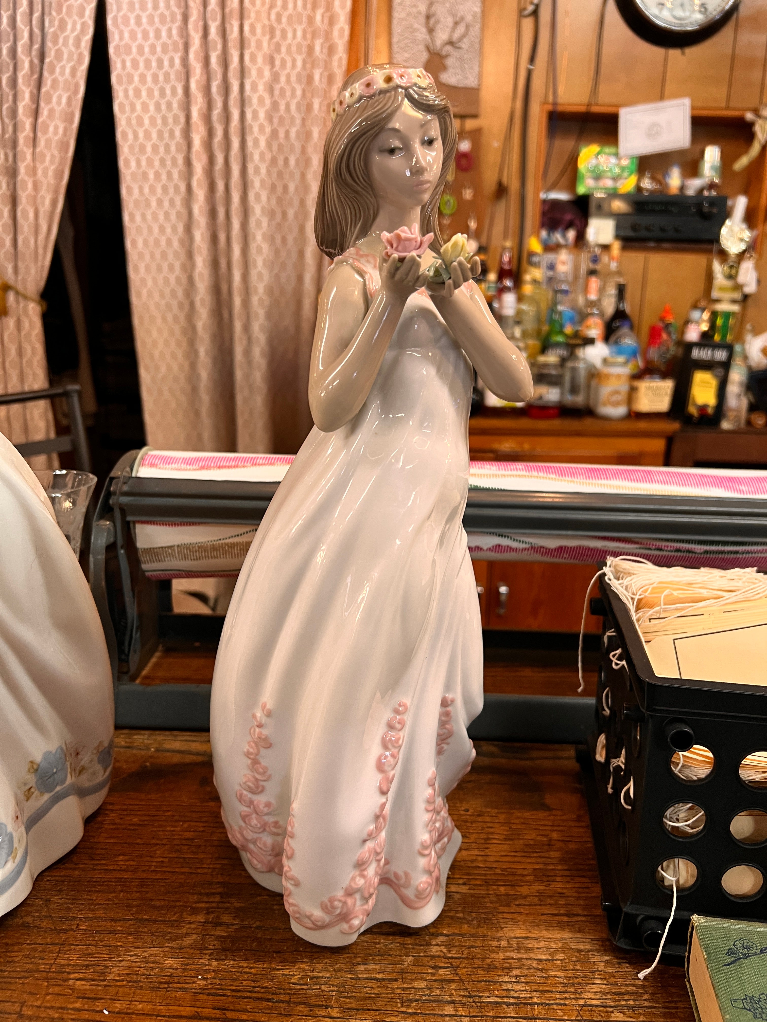 Zaphir By Lladro Springtime Girl With Flowers Large