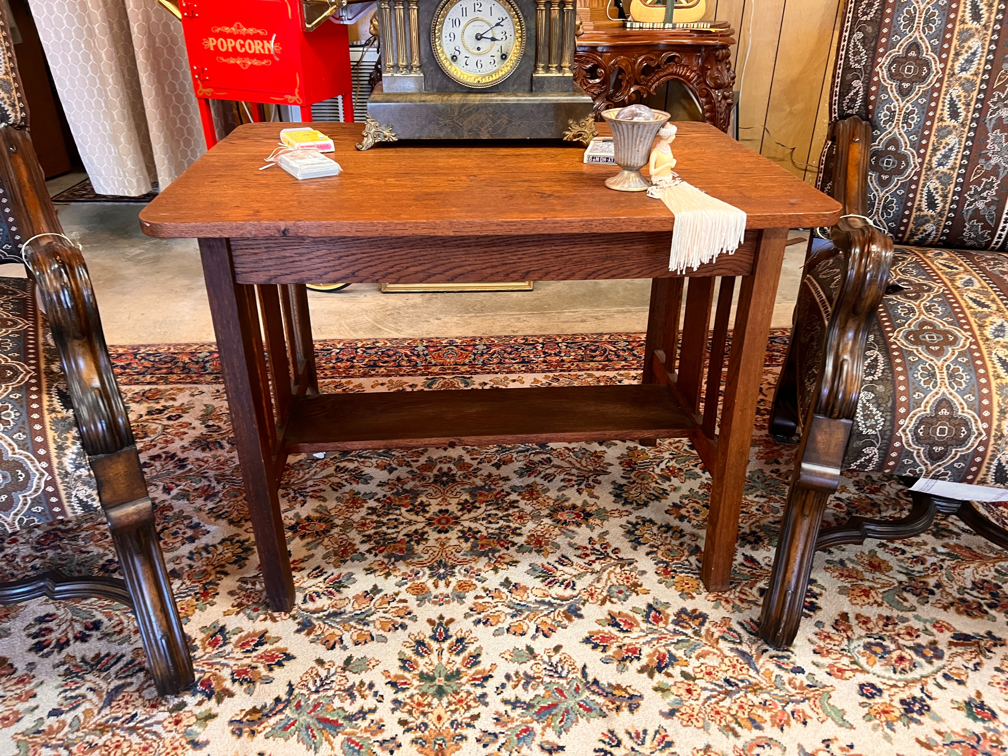Dark Walnut Colored Solid Wood Accent Table
