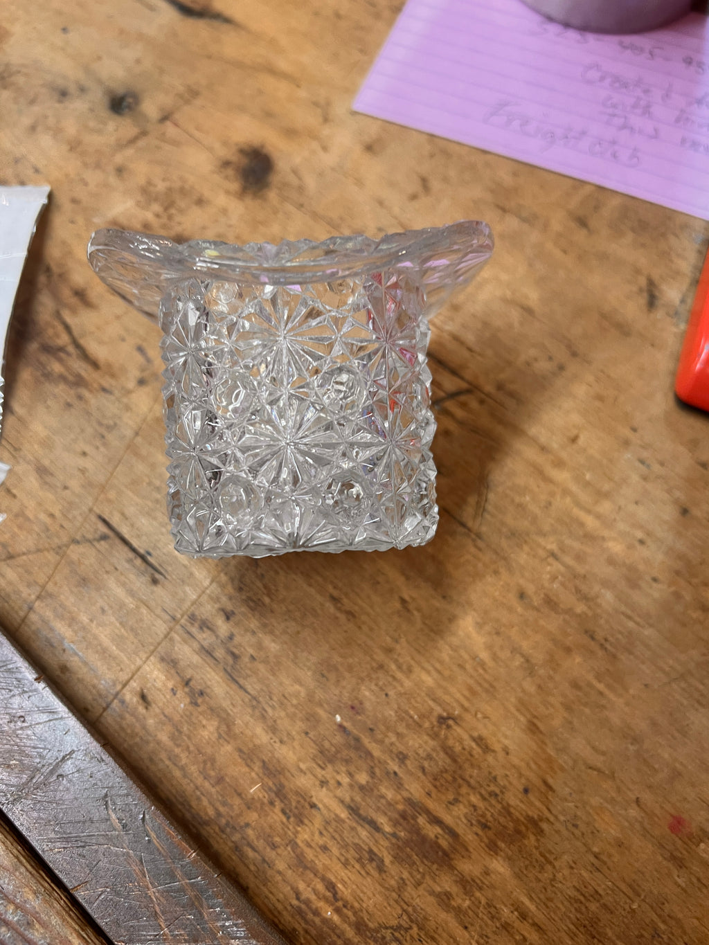 Vintage Fenton Clear Glass Top Hat 3.5"
