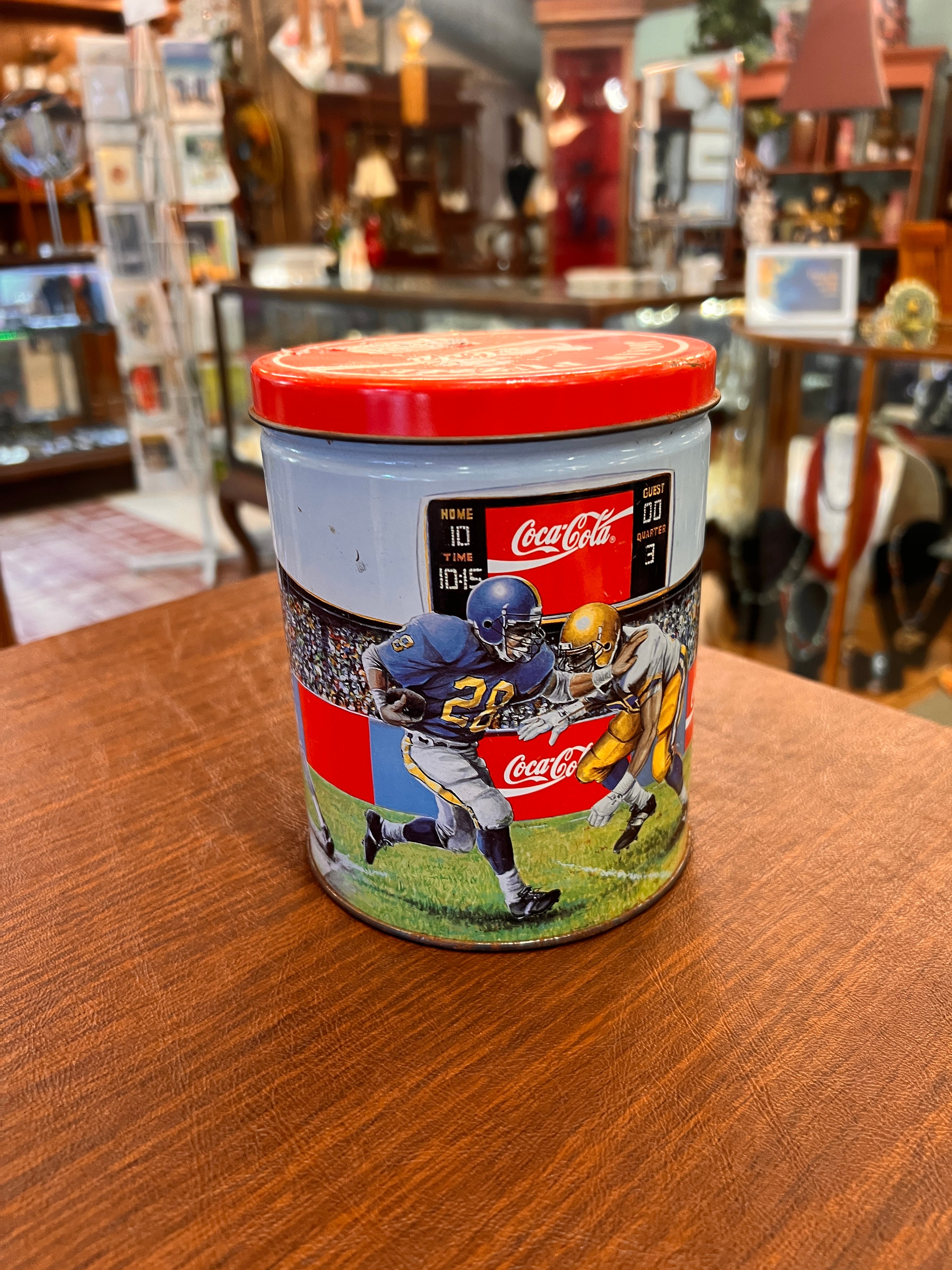 Vintage Coca Cola Collector Football Basketball Baseball Steel Sports Tin
