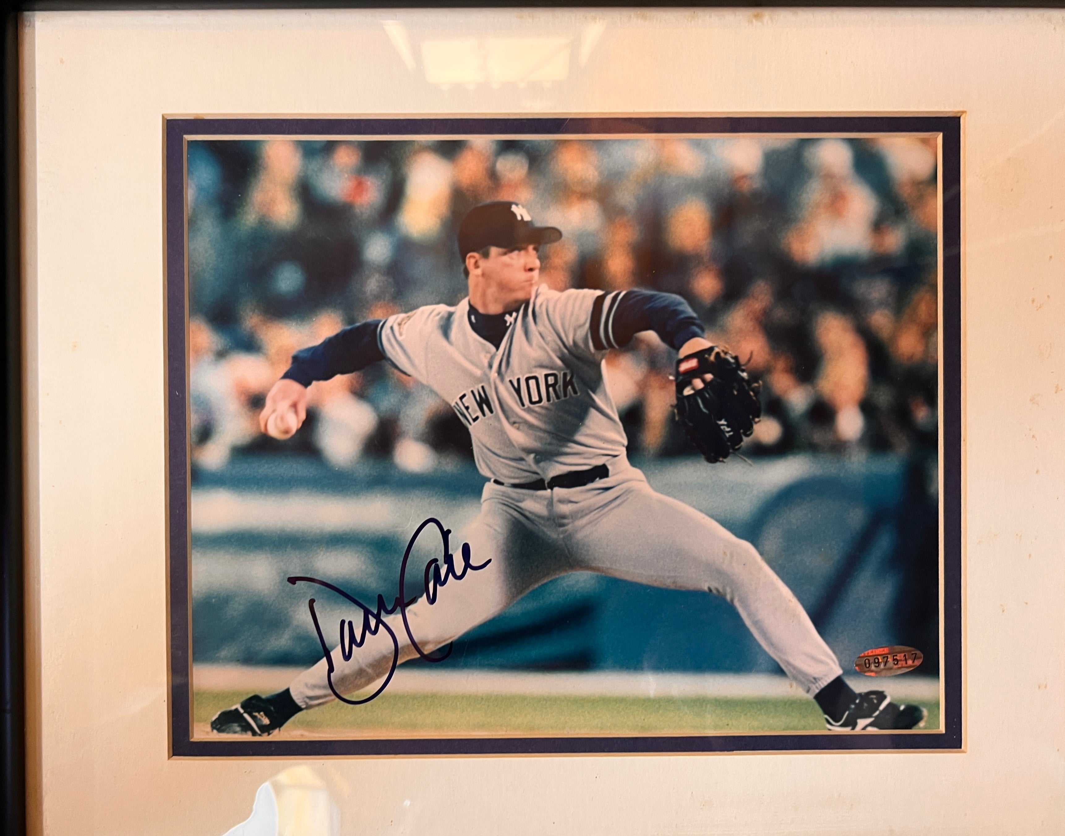 David Cone Autographed 8×10 Yankees Photo – Steiner Sports Certified – Framed