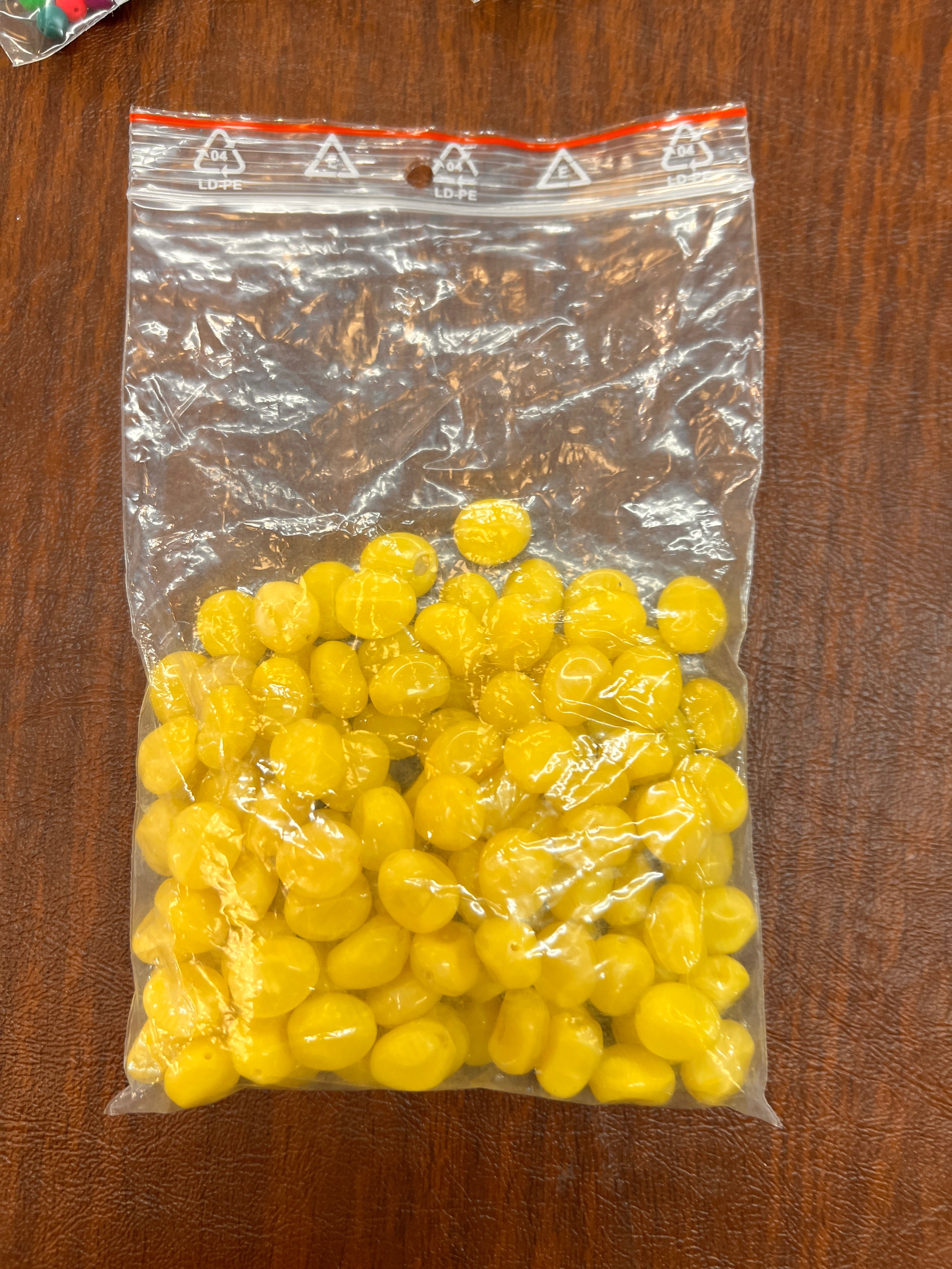 Yellow Glass UV Reactive Large Beads